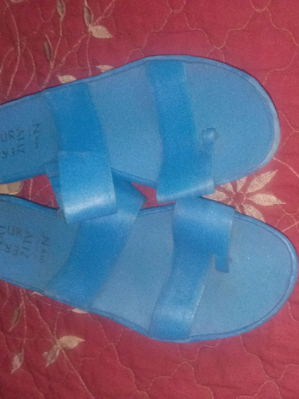 Naturalizer Bright Blue Double-Strap Slide Sandals